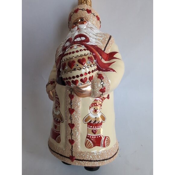 Patricia Breen Splendid Santa Gingerbread Hearts 2007 5 1/4” Christmas Ornament - Picture 2 of 5